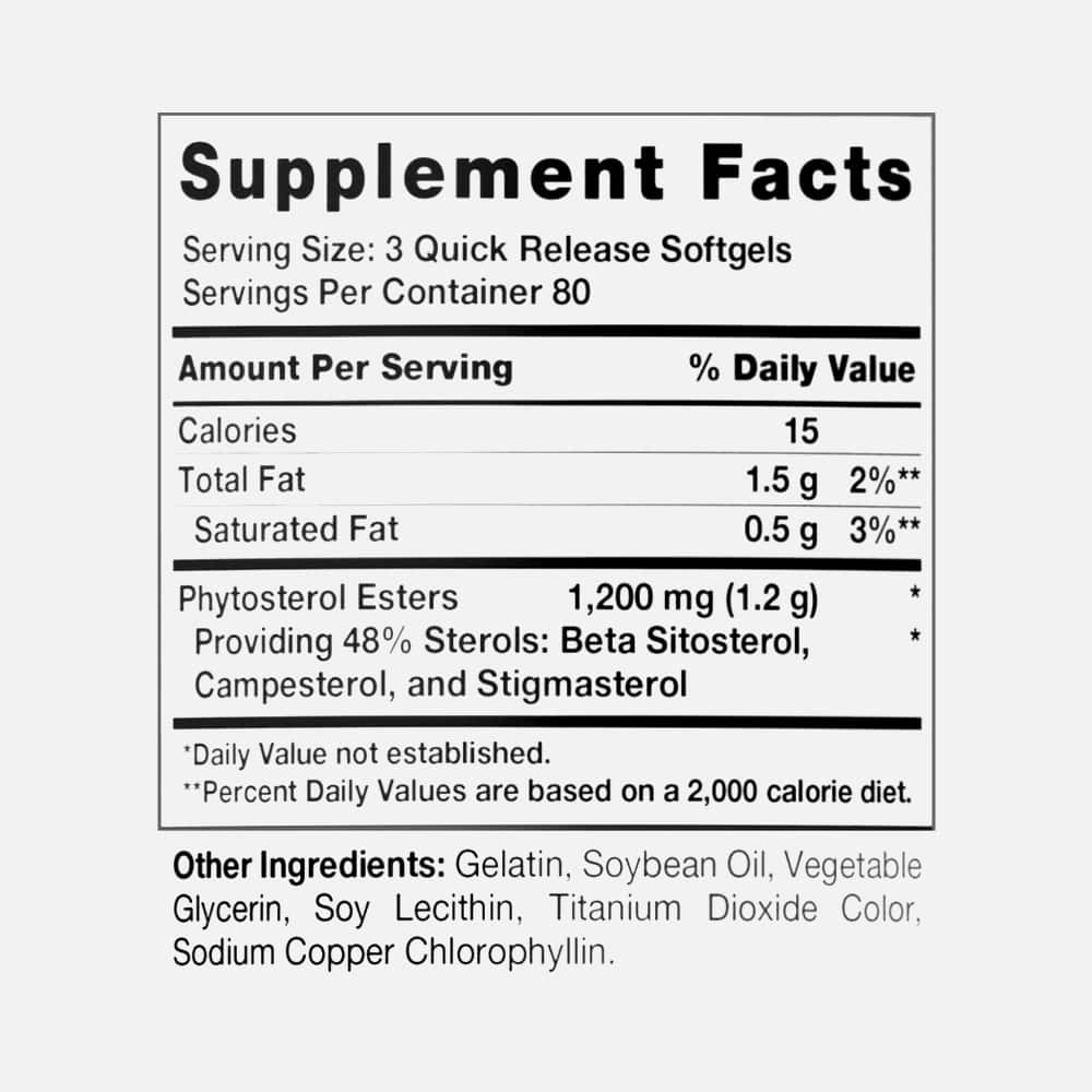 Plant Sterols 1200mg with Beta Sitosterol - 240 Softgels