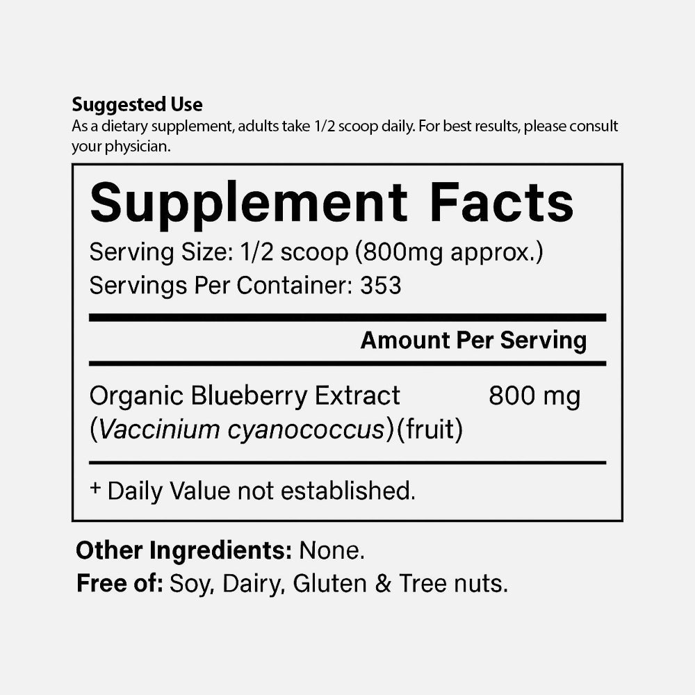 Organic Blueberry Extract 50:1 - 6oz Powder