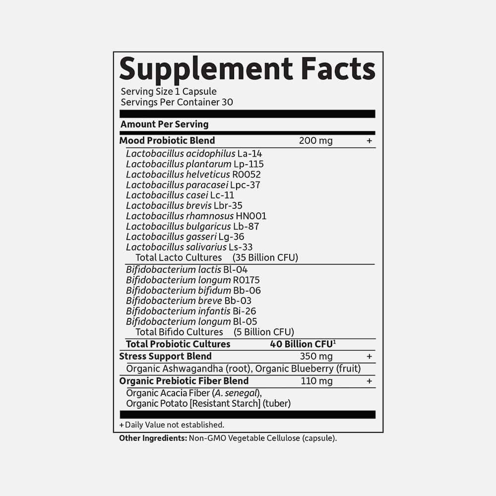 Mood Daily Care Probiotics - 30 Vegetarian Capsules