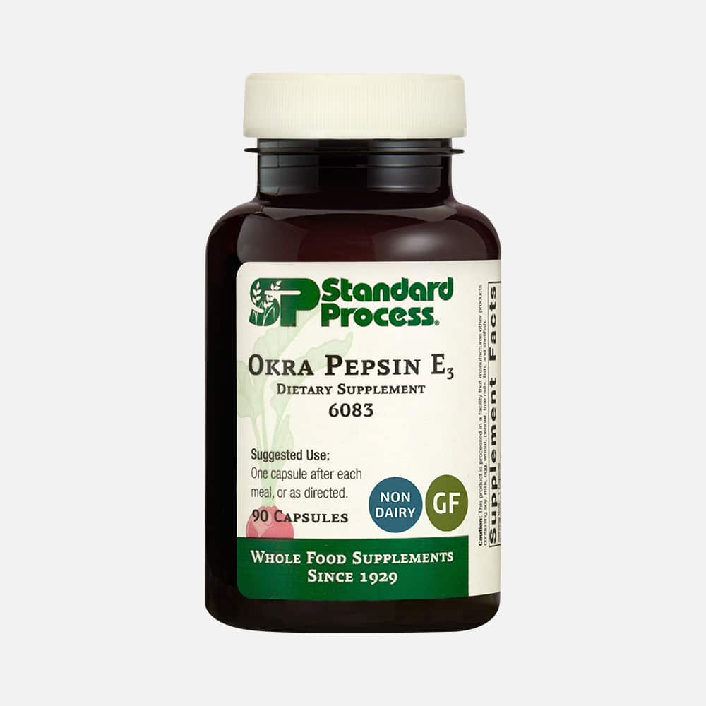 Okra Pepsin E3 90mg - 90 Capsules