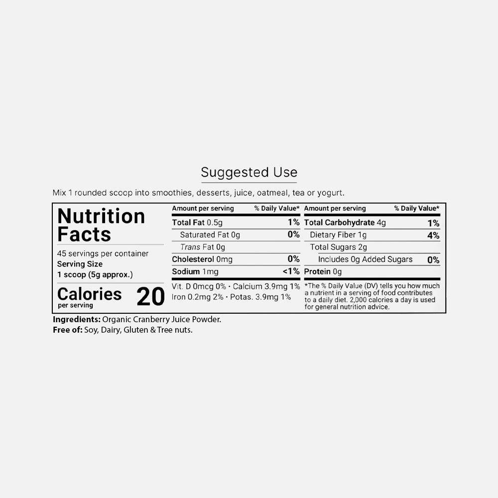 Organic Cranberry Juice Powder 8oz - Vegan Powder