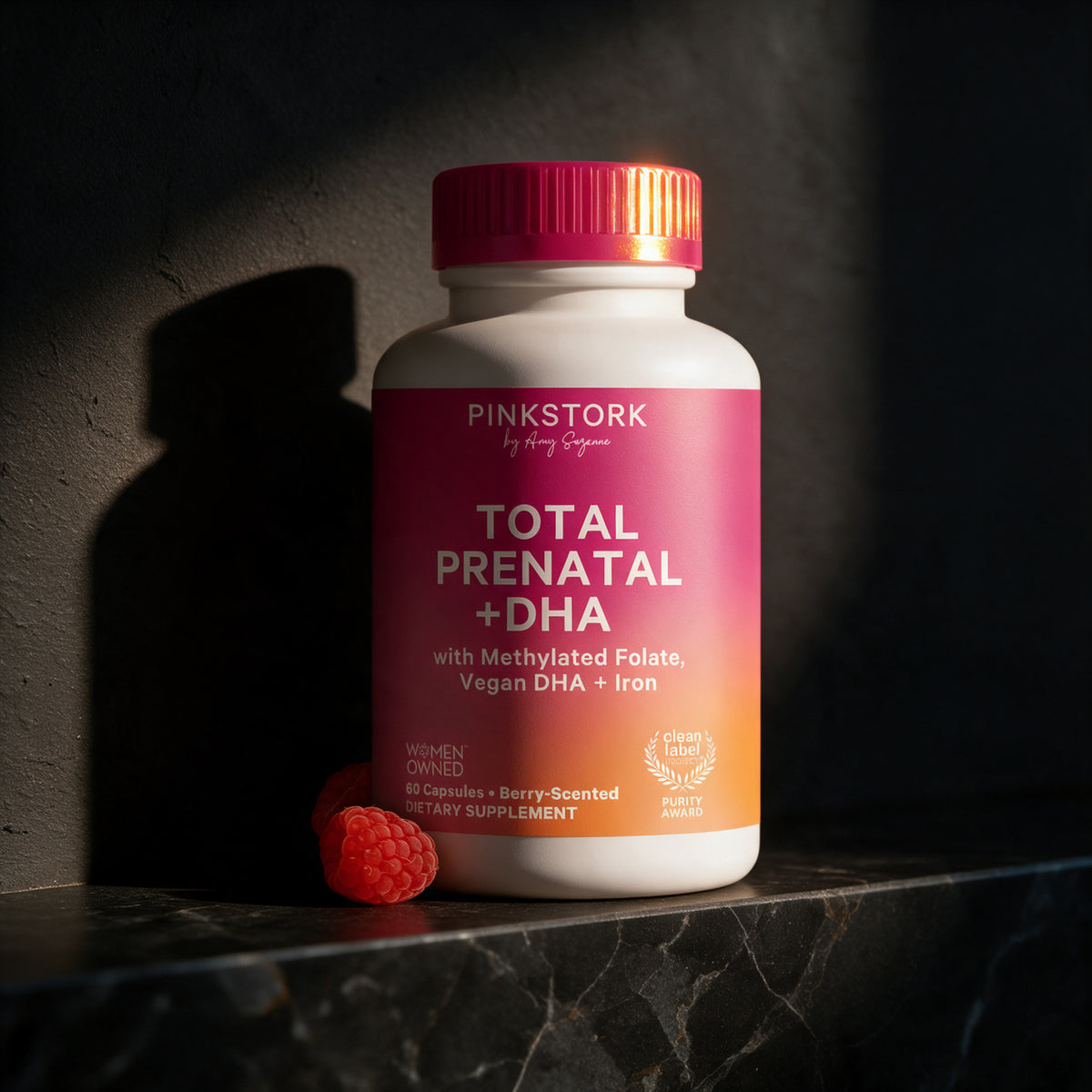 Pink Stork - Total Prenatal + DHA - Berry - 60 Capsules