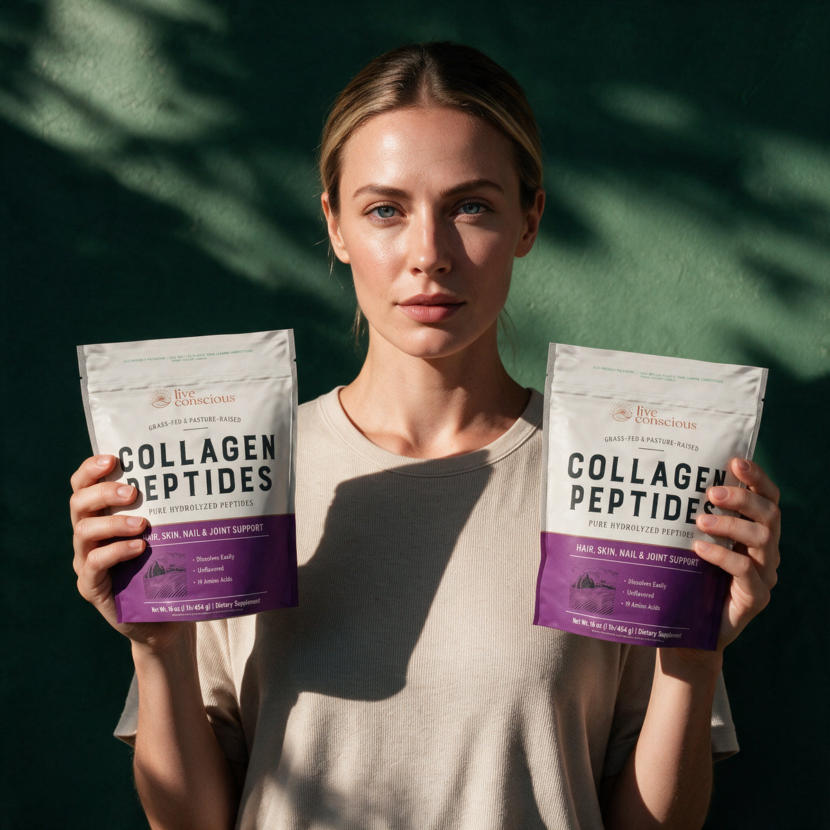 Live Conscious - Collagen Peptides Type I & III - Unflavored - 454 g