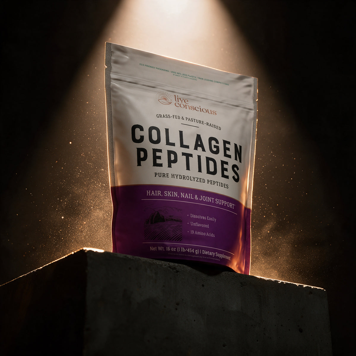 Live Conscious - Collagen Peptides Type I & III - Unflavored - 454 g