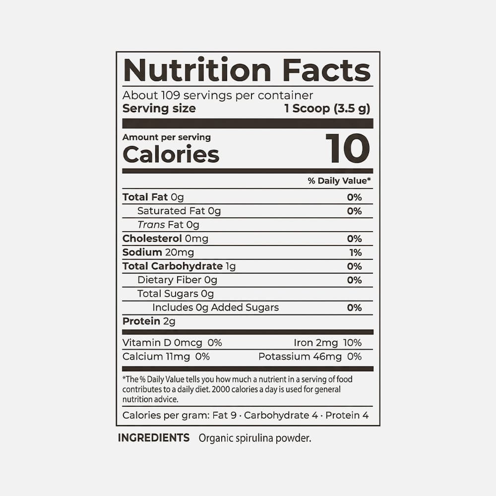 Organic Spirulina Powder 13.5oz - 109 Servings