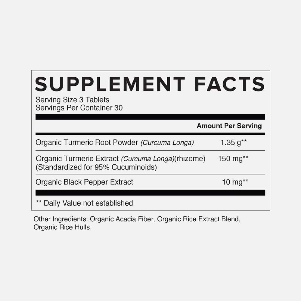 Organic Turmeric Curcumin 1350mg - 90 Tablets