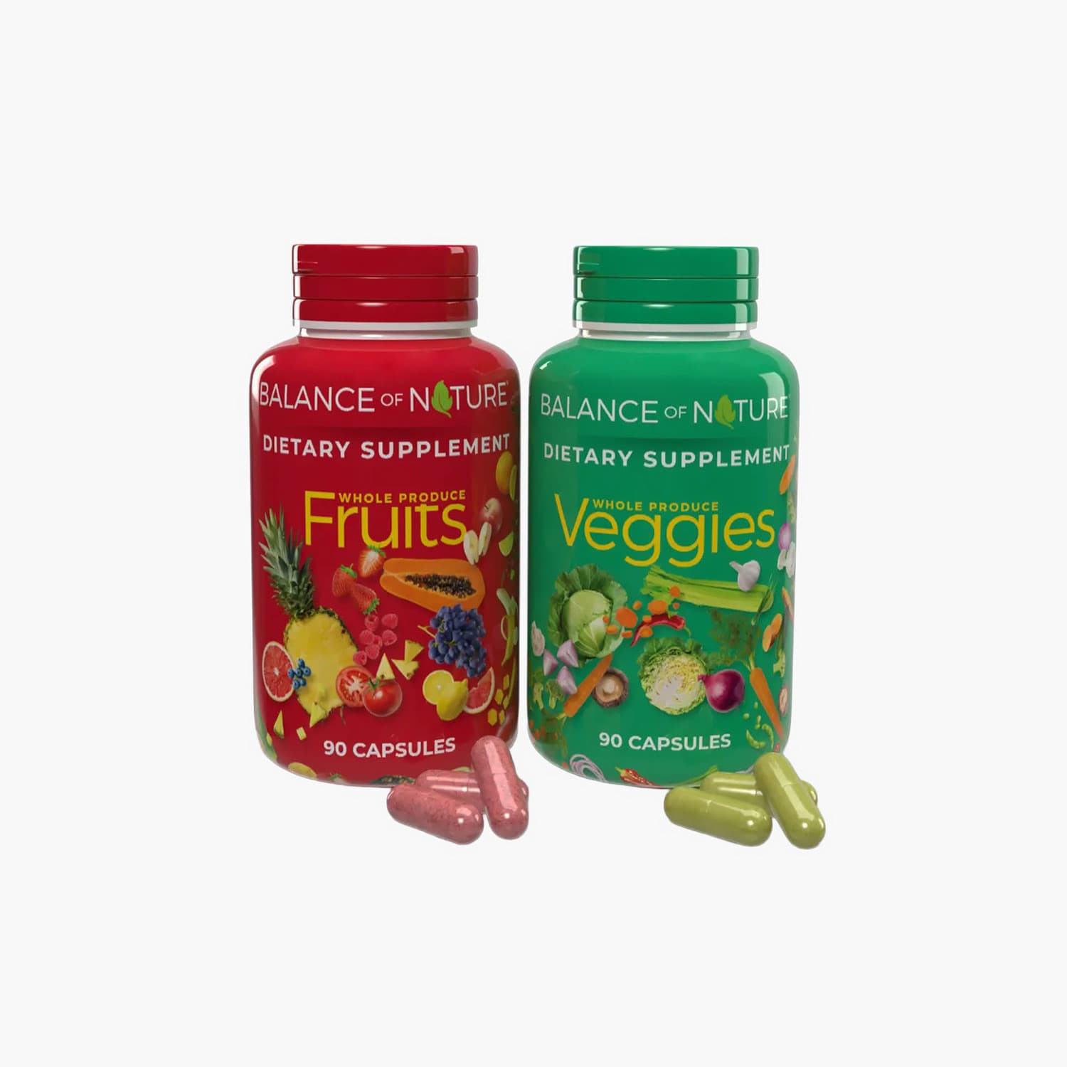 Balance of Nature - Whole Food Fruits & Veggies Capsules - 90 Count Each