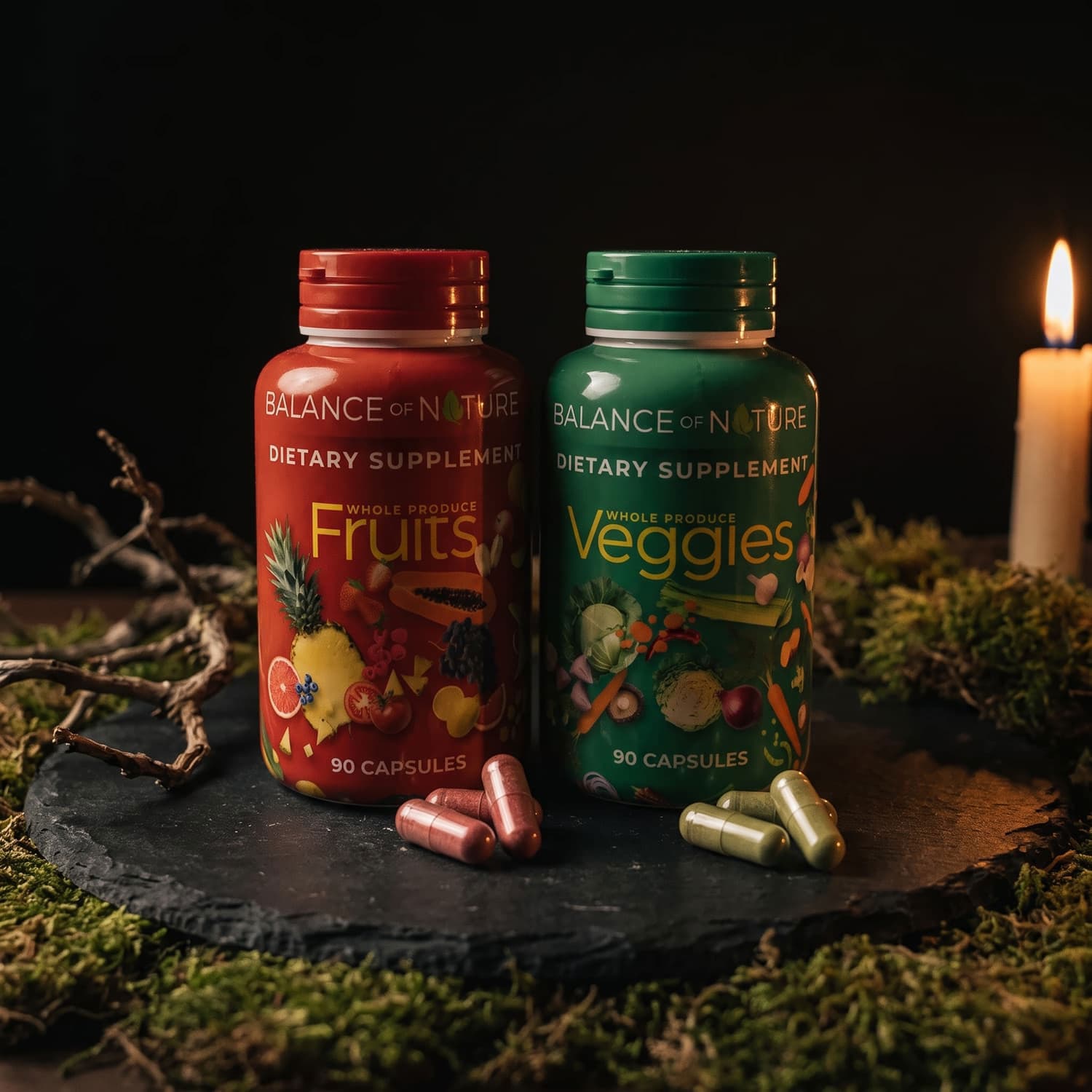Balance of Nature - Whole Food Fruits & Veggies Capsules - 90 Count Each