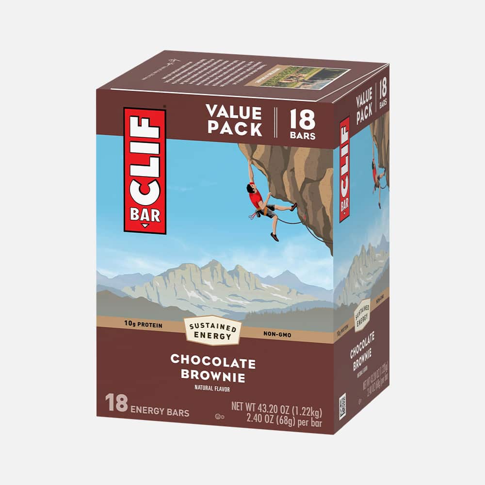 CLIF Bar Chocolate Brownie 10g Protein - 18 Bars