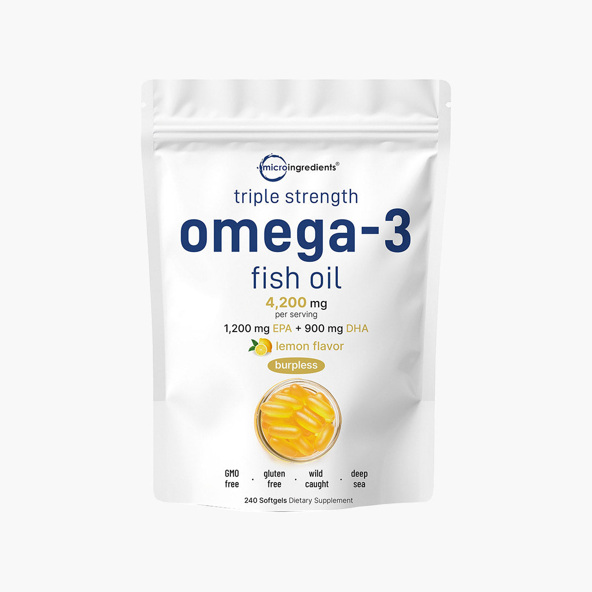 Omega-3 Fish Oil 4200mg - 240 Lemon Softgels