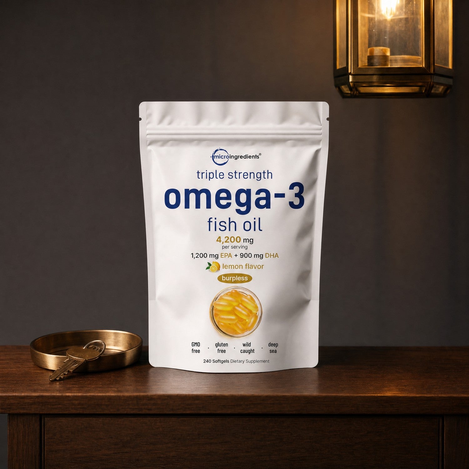 Omega-3 Fish Oil 4200mg - 240 Lemon Softgels