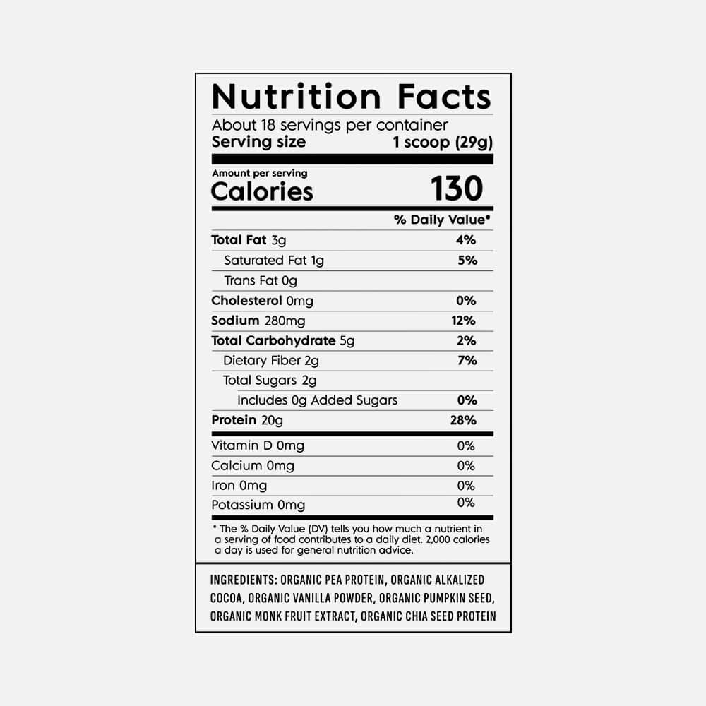Truvani Organic Plant Protein 20 Servings - Chocolate Powder