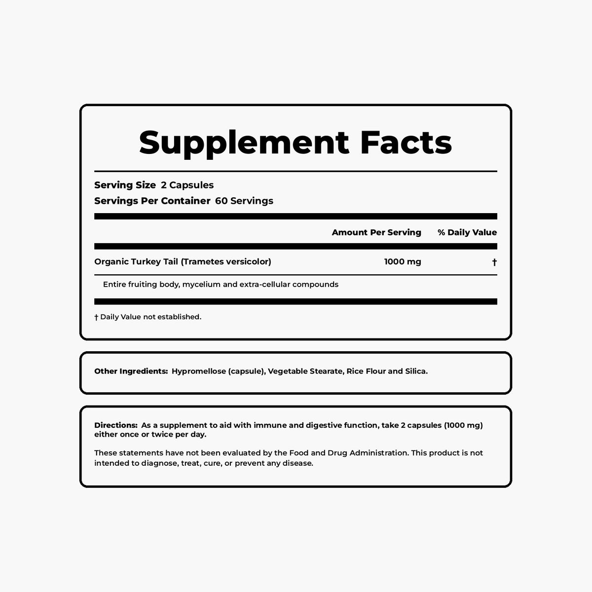 Turkey Tail Mushroom 1000 mg