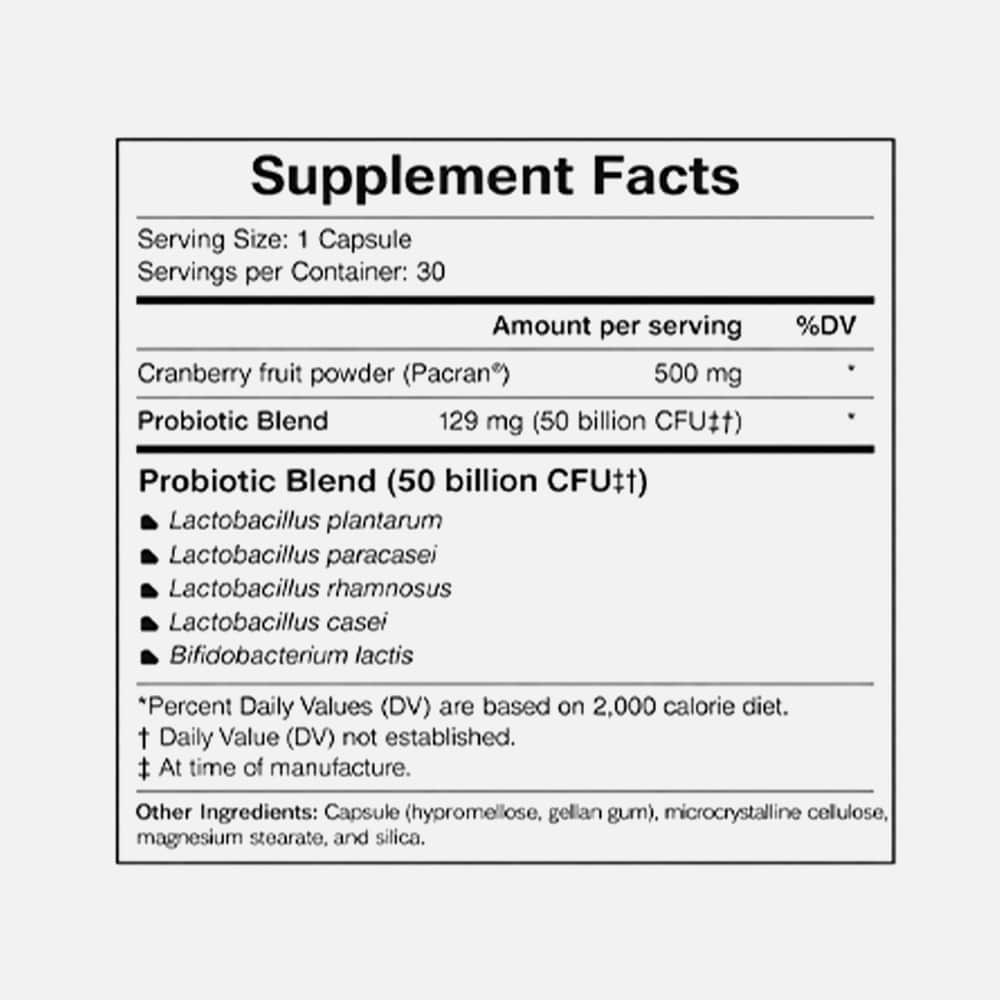 Yeast & Vaginal pH Support 50 Billion CFU - 60 Capsules