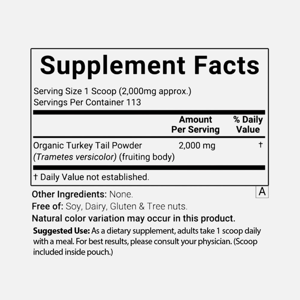 Organic Turkey Tail Mushroom 50:1 Extract - 8oz Powder