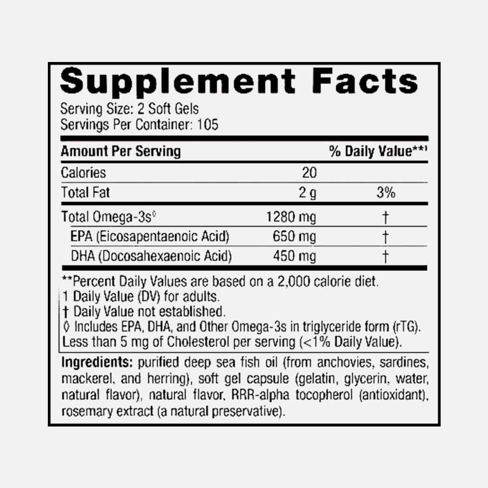 Ultimate Omega 1280mg - 210 Soft Gels (Lemon)