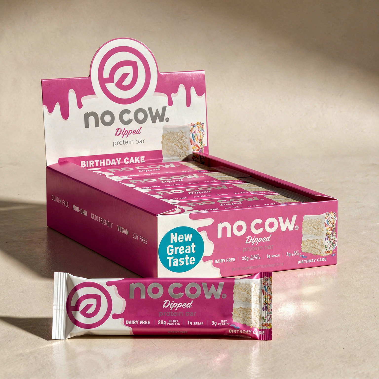 No Cow Birthday Cake Protein 20g - 12 Bars