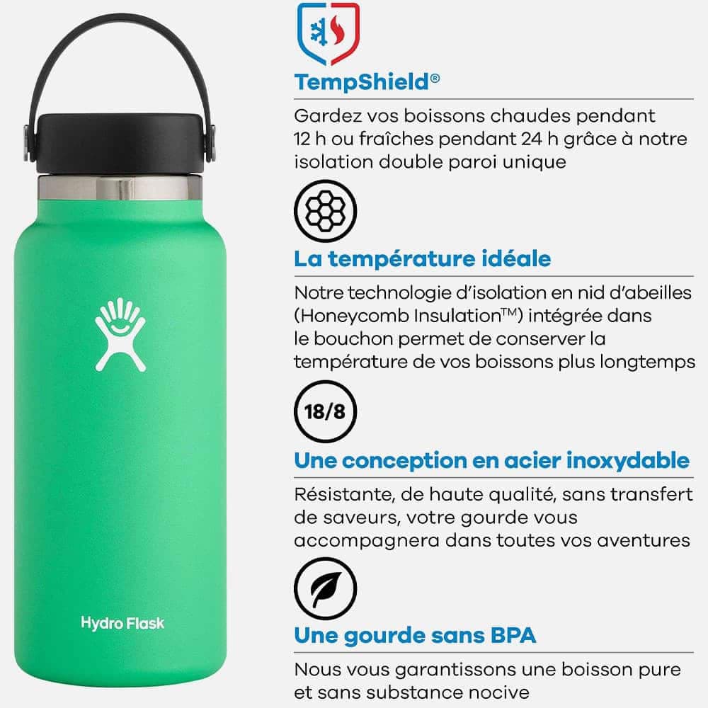 Hydro Flask Wide Mouth 32 oz Bottle (Spearmint)