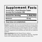 Melatonin 12mg - 300 Fast Dissolve Tablets (Berry)