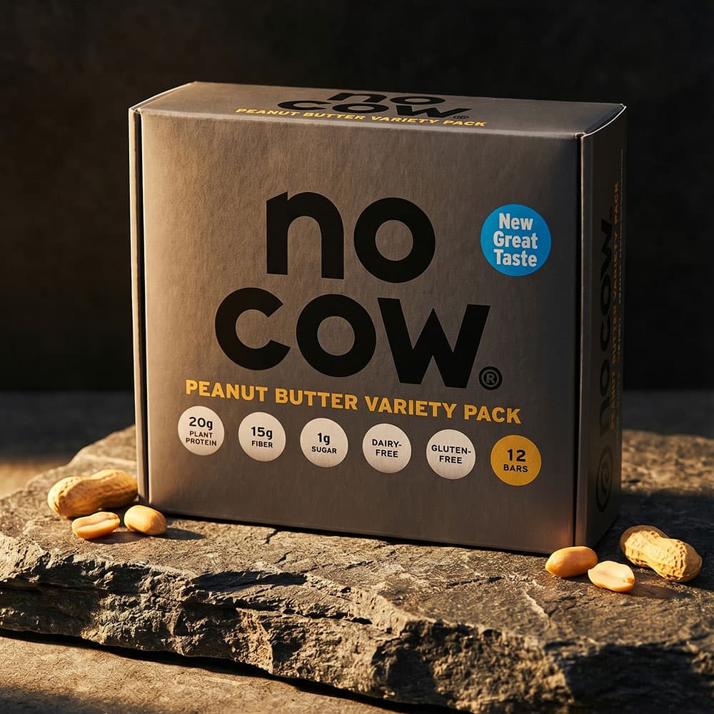 No Cow Vegan Protein Bars 20g - 12 Peanut Butter Bars