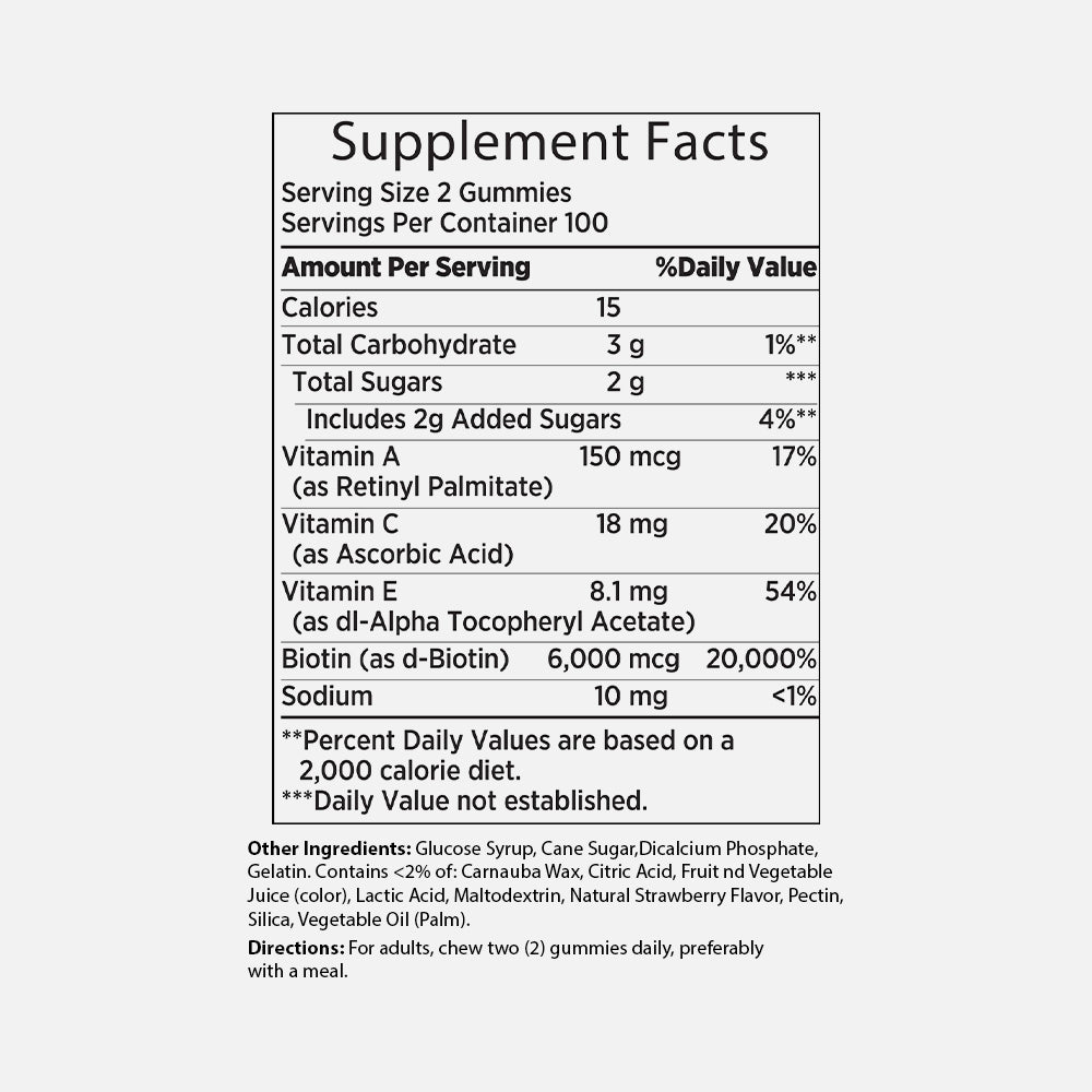 Advanced Hair Skin Nails Gummies 6000mcg - 200 Gummies