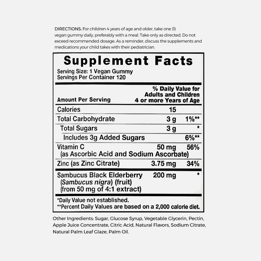 Carlyle Kids Elderberry 200mg with C & Zinc - ummies 120 Gummies