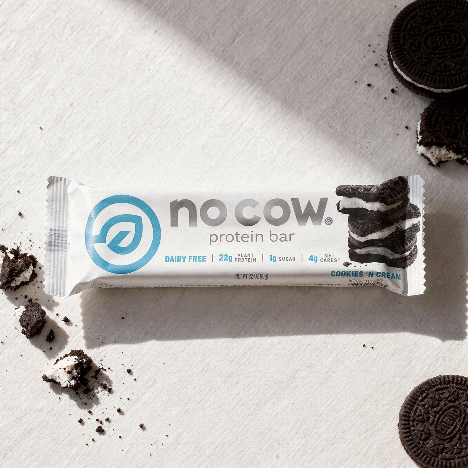 No Cow Vegan Protein Bar 20g - 12 Bars (Cookies n Cream)