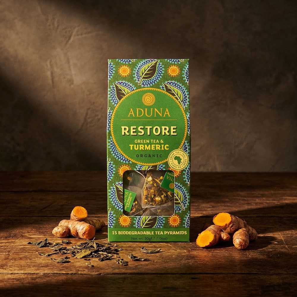 Aduna Restore Super-Tea with Turmeric & Green Tea – Organic Herbal Blend