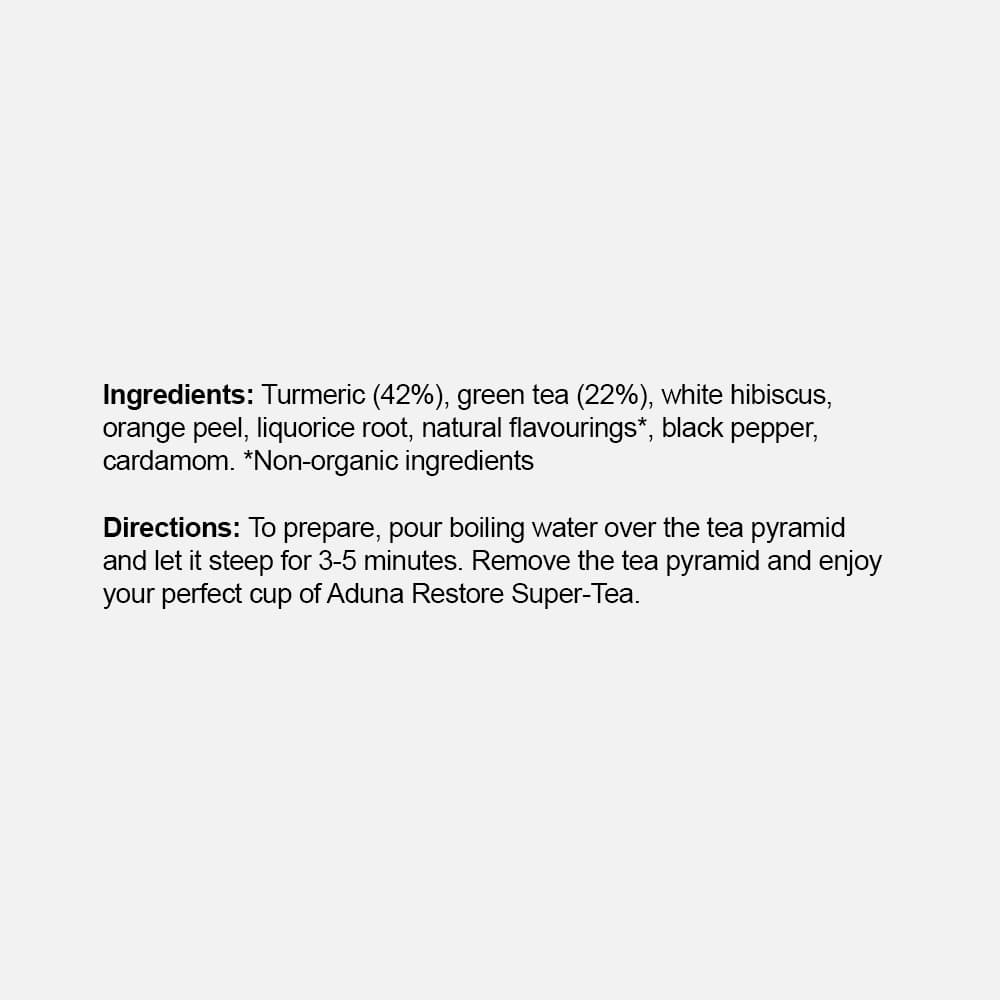 Aduna Restore Super-Tea with Turmeric & Green Tea – Organic Herbal Blend