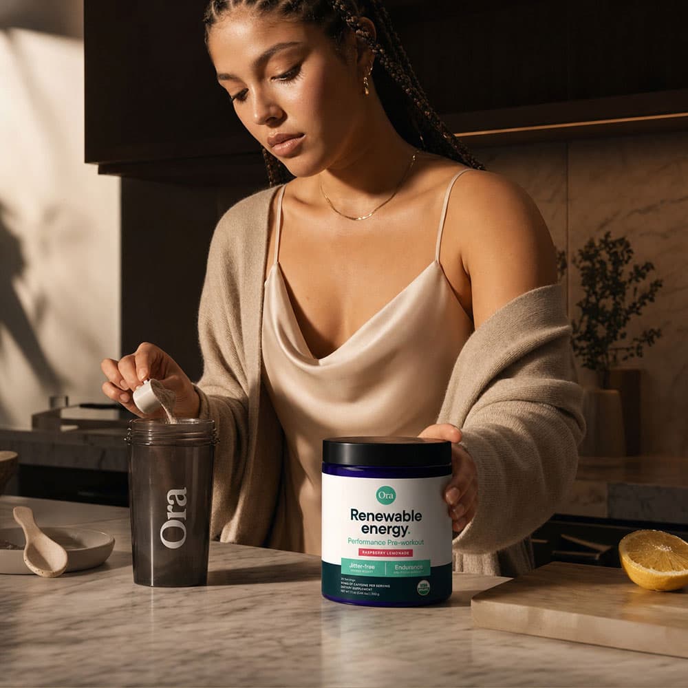 Ora Organic Pre Workout 90mg Caffeine - 20 Servings Powder