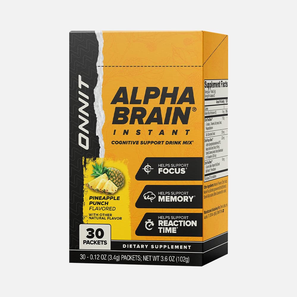 Alpha Brain Instant Nootropic Drink Mix Pinnaple Punch- 30 Packets