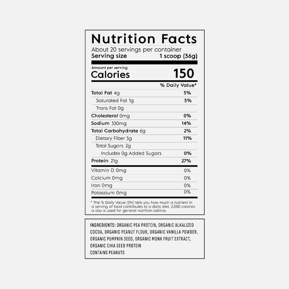 Organic Pea Protein 20g - 20 Servings Powder (Chocolate Peanut Butter)