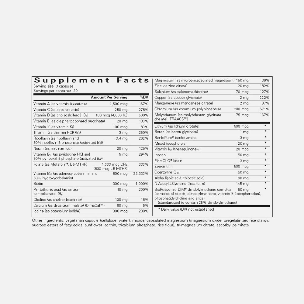 PureGenomics UltraMultivitamin - 90 Capsules