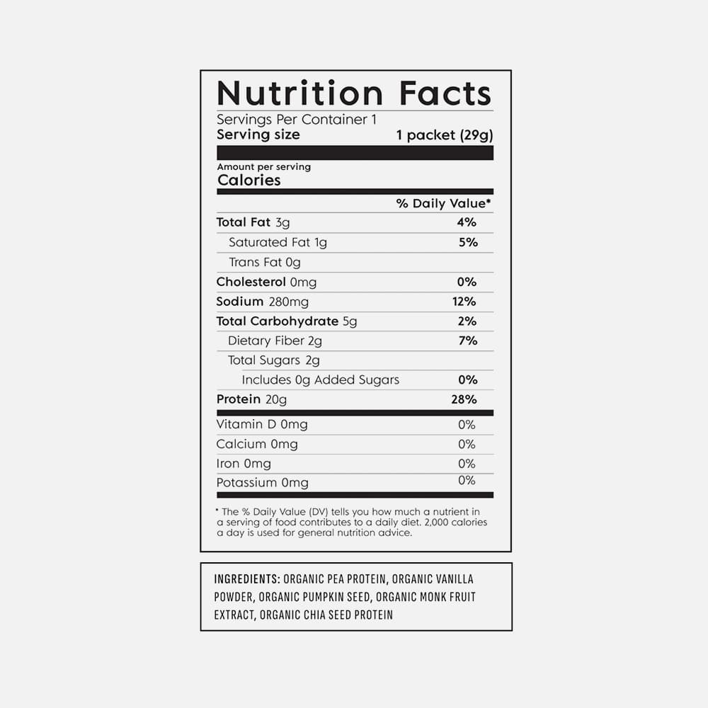 Truvani Organic Pea Protein 20g - 10 Packets (Vanilla)
