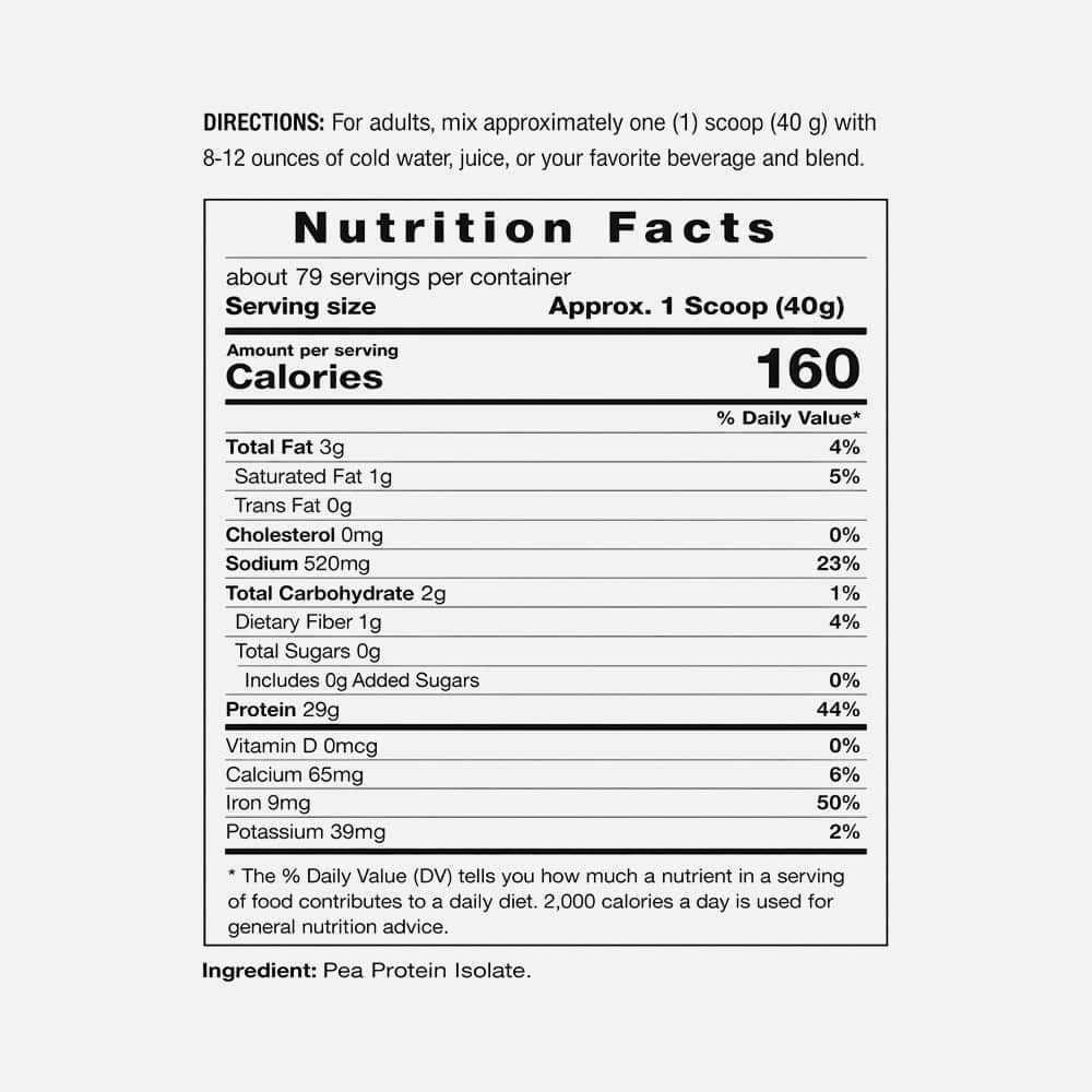 Pea Protein Powder 29g - 7 lb Unflavored