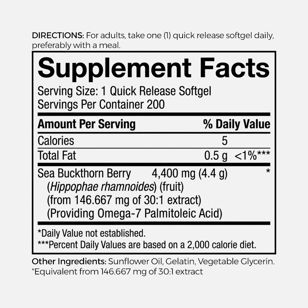 Sea Buckthorn Oil 4400mg - 200 Softgels