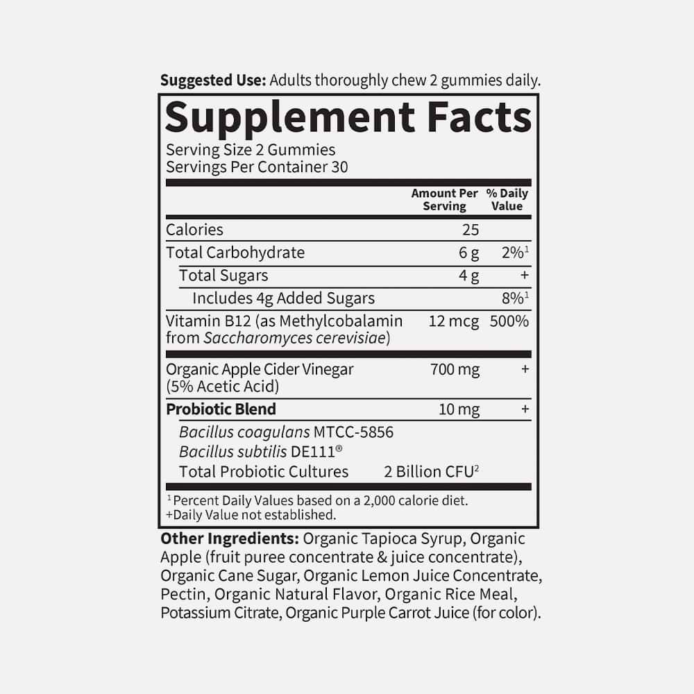Apple Cider Vinegar Probiotic 700mg - 60 Gummies