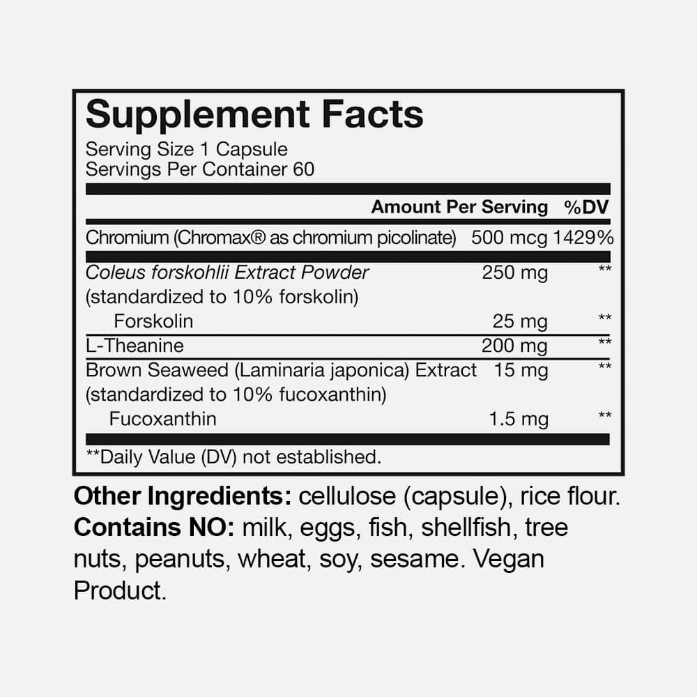 Chromium with L-Theanine & Seaweed 60mg - 60 Vegan Capsules