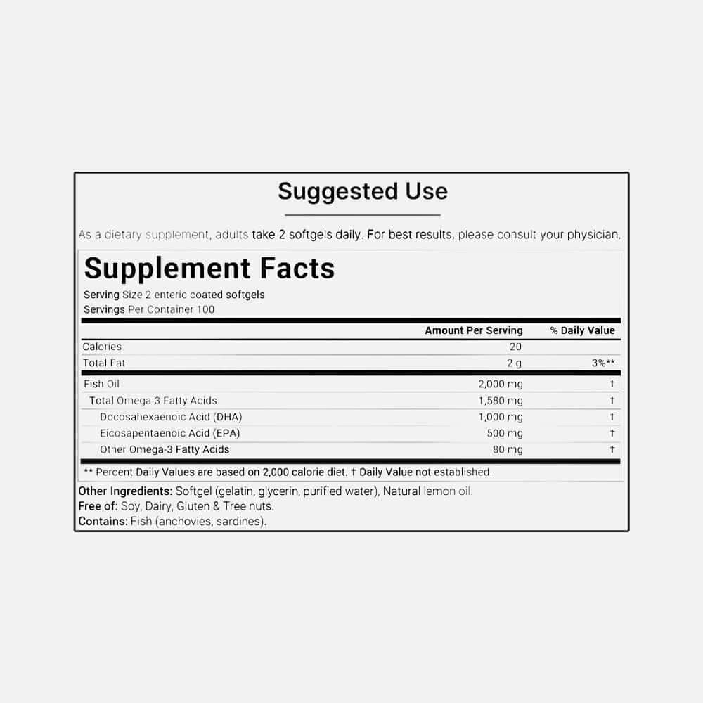 DHA Omega-3 1000mg - 200 Softgels
