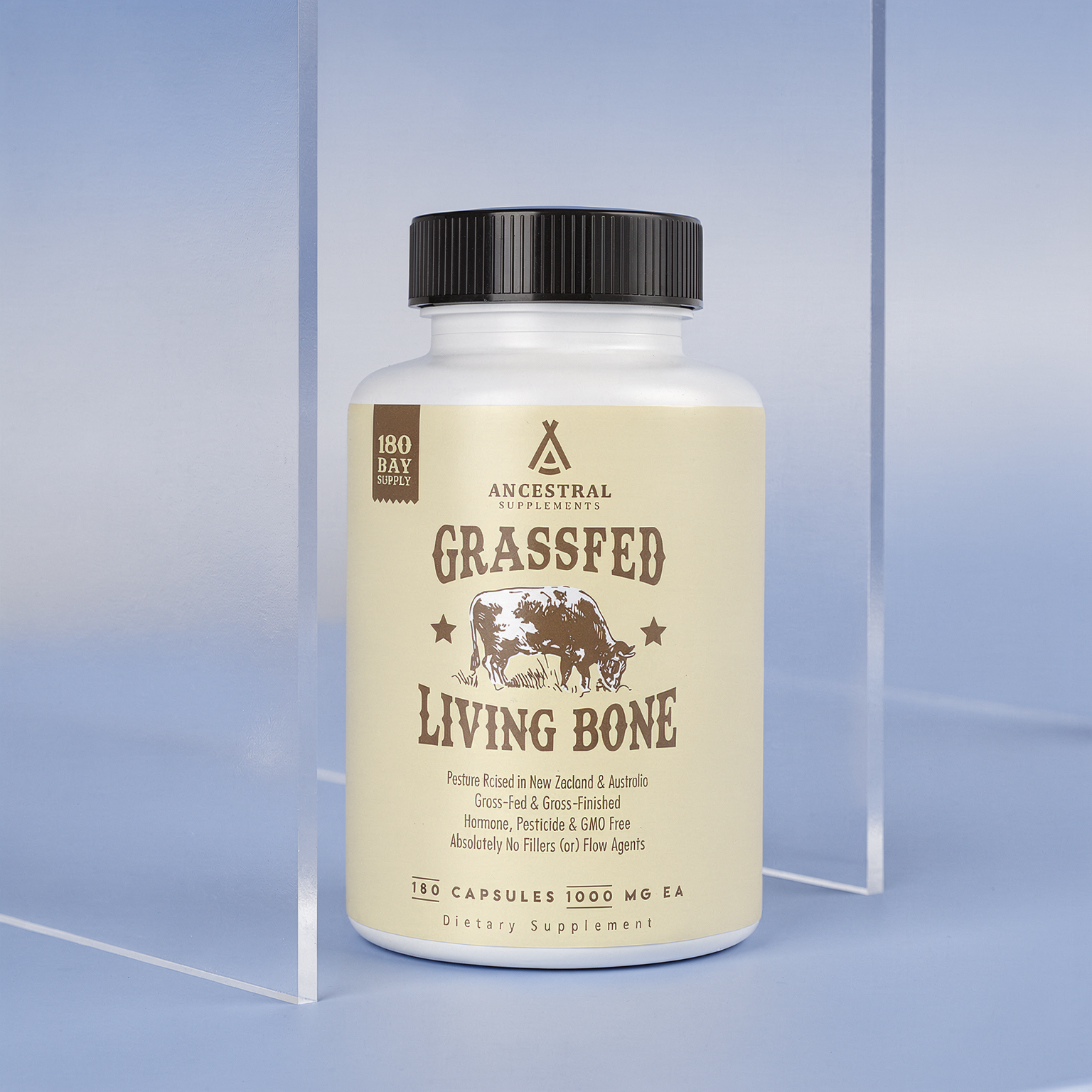 Grass Fed Beef Living Bone 1800mg - 180 Capsules