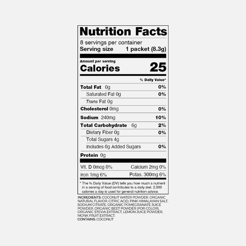 Cure Hydration Electrolyte Mix - 8 Packets (Berry Pomegranate)