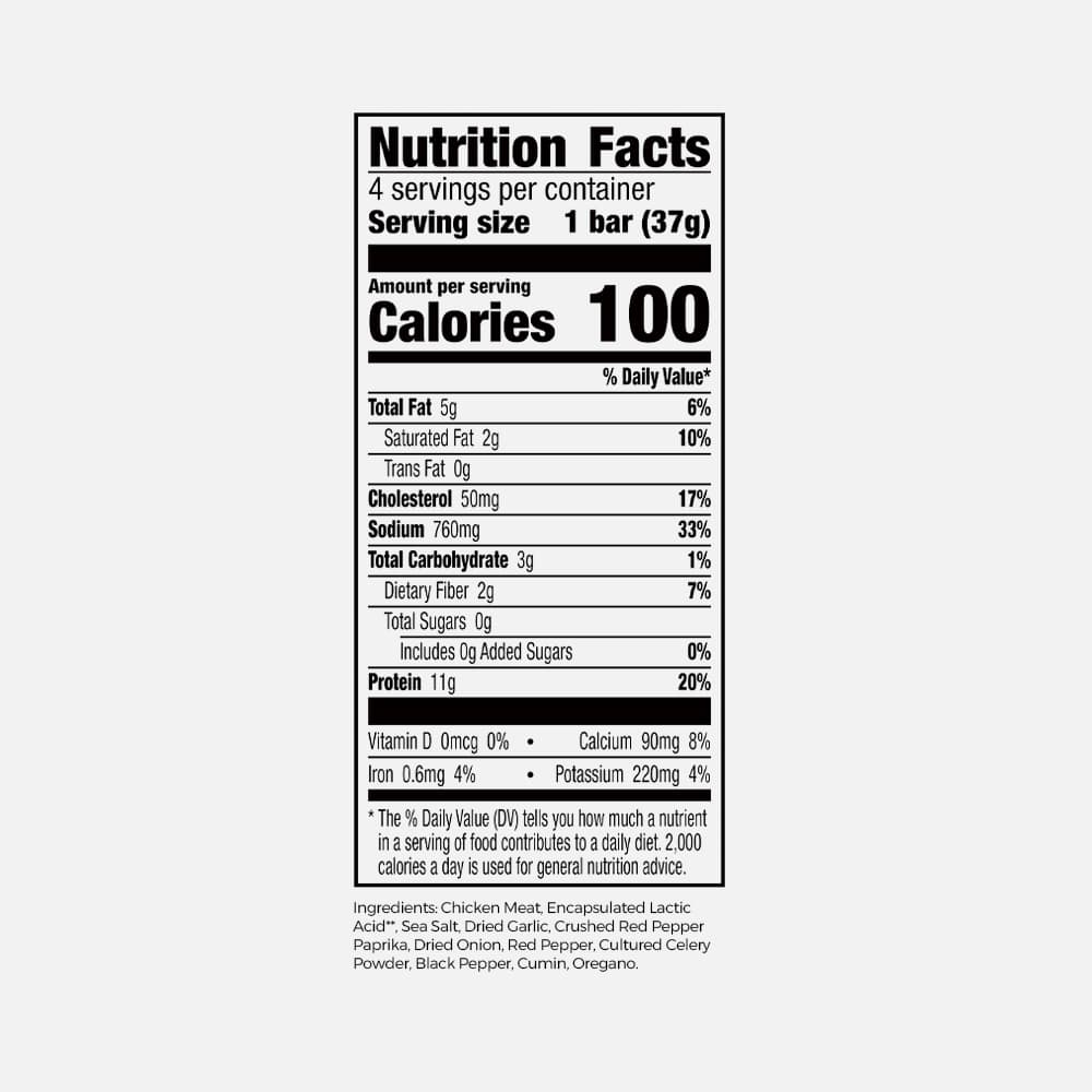 Chicken Sriracha Protein Bars 11g - 12 Bars (1.3oz)
