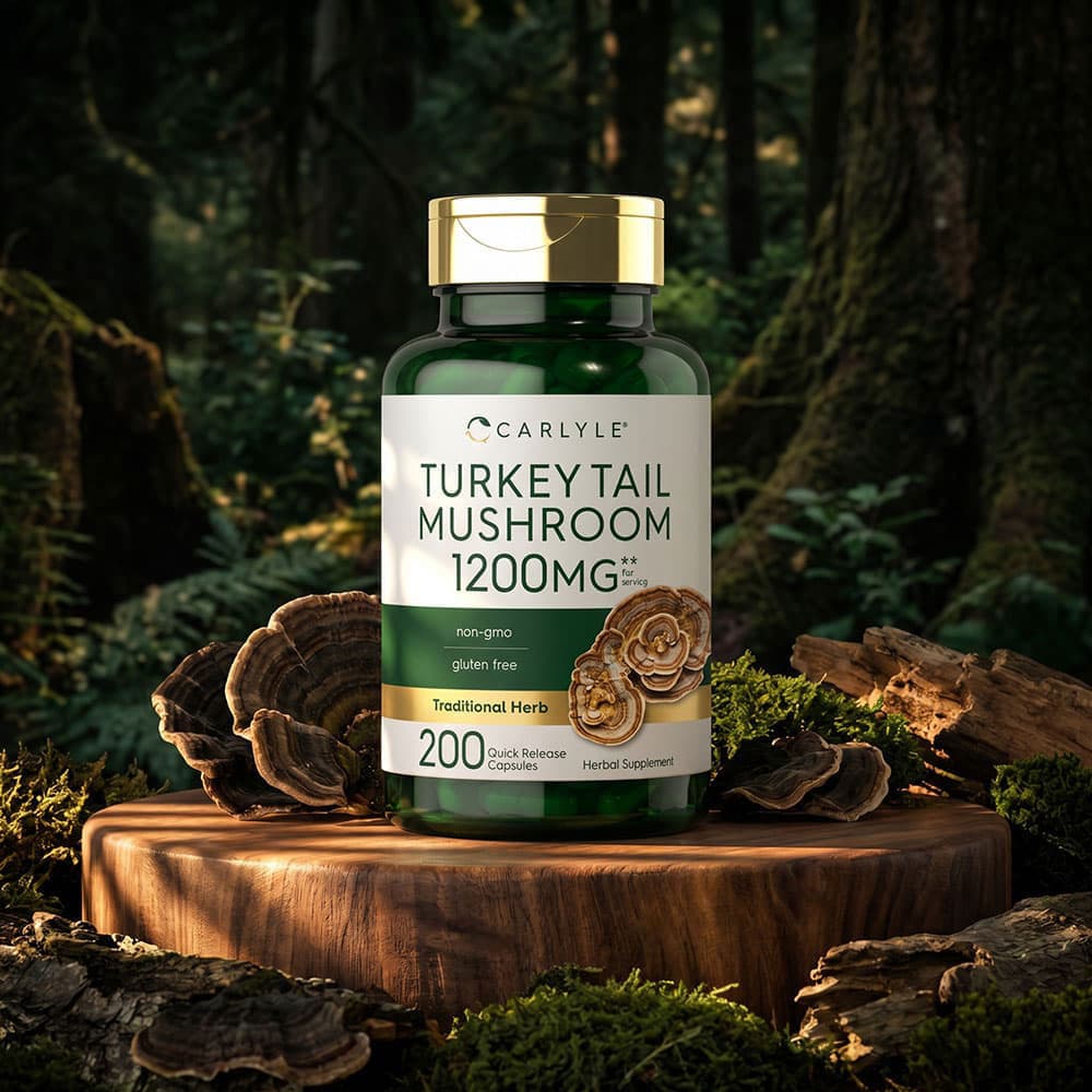 Turkey Tail Mushroom Extract 1200mg - 200 Capsules