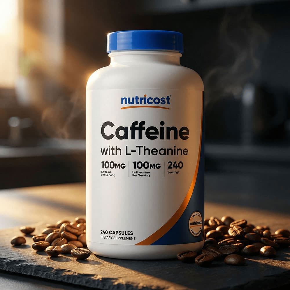 Caffeine with L-Theanine 100mg - 240 Capsules