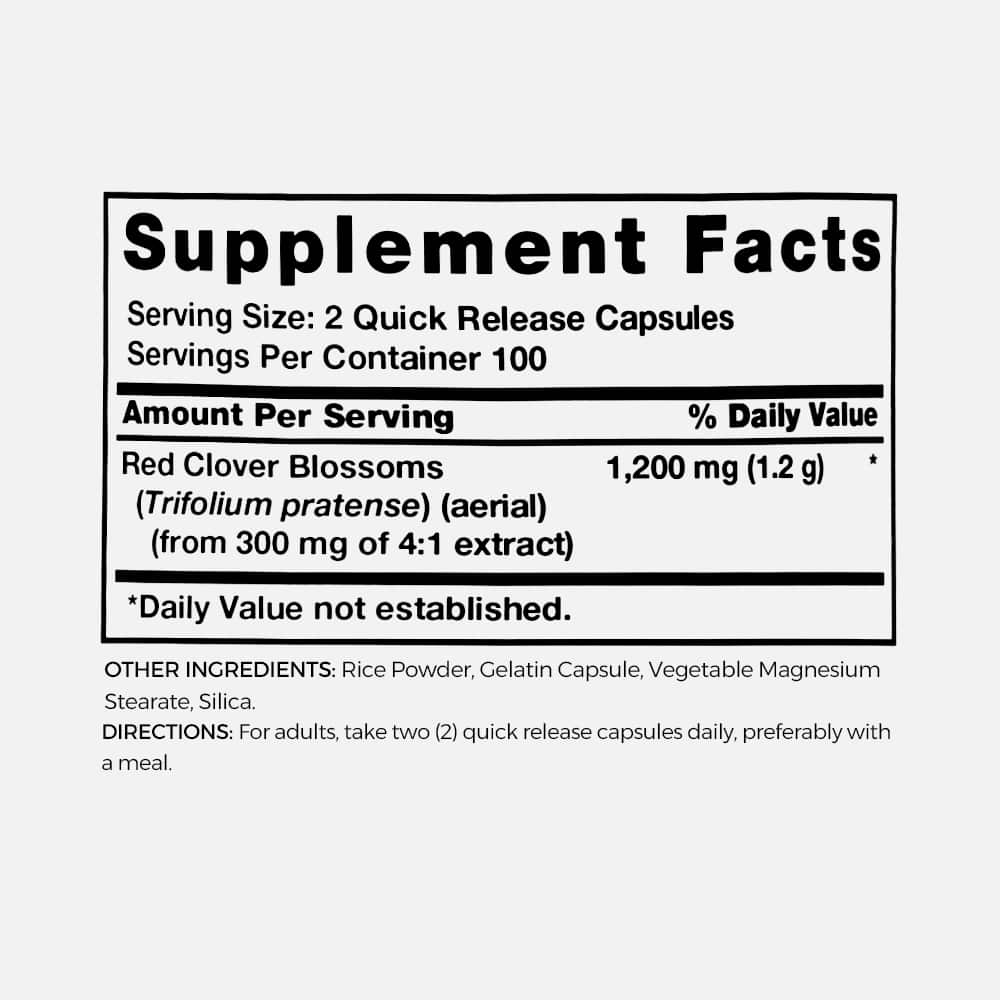 Red Clover Blossom Extract 1200mg - 200 Capsules