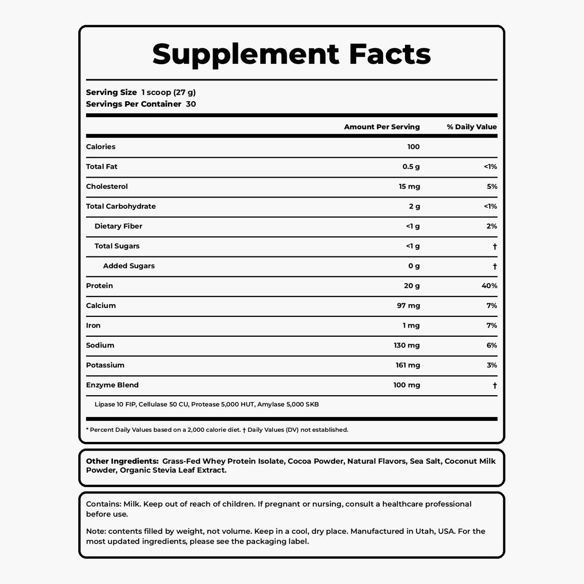 Clean Simple Eats - Whey Protein Powder (Chocolate Brownie Batter) - 30 Servings