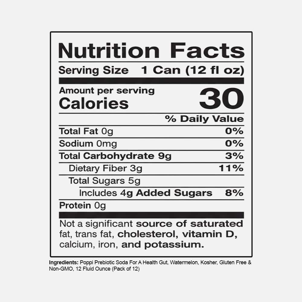 Poppi Watermelon Prebiotic Soda - 12 fl oz Can