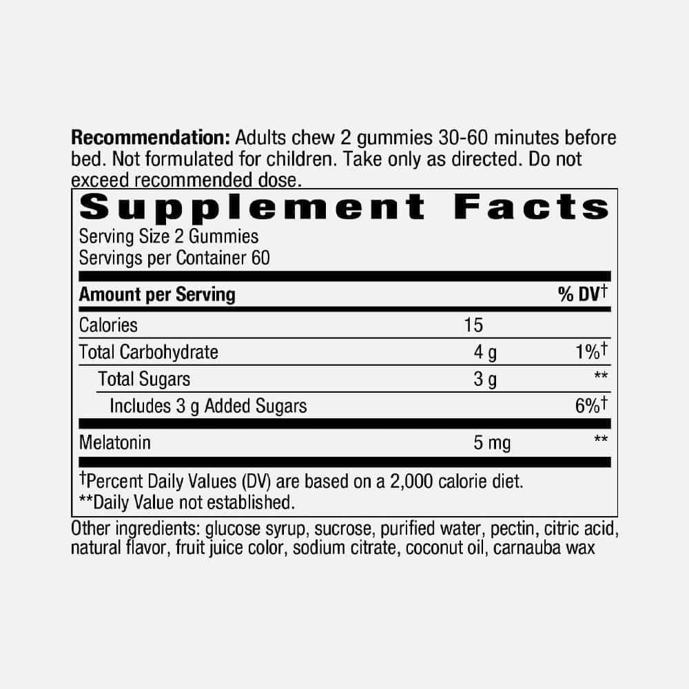 Melatonin 5mg - 120 Strawberry Gummies