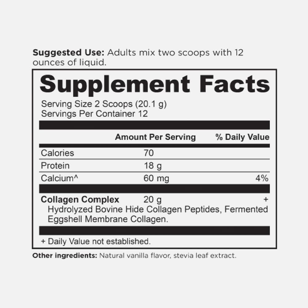 Collagen Peptides 20g - 12 Servings Powder (Vanilla)