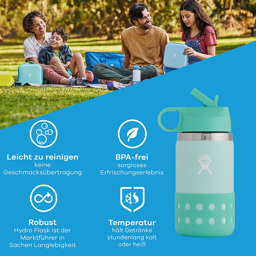 Hydro Flask Kids Bottle 13oz - Wide Mouth Straw (Paradise)